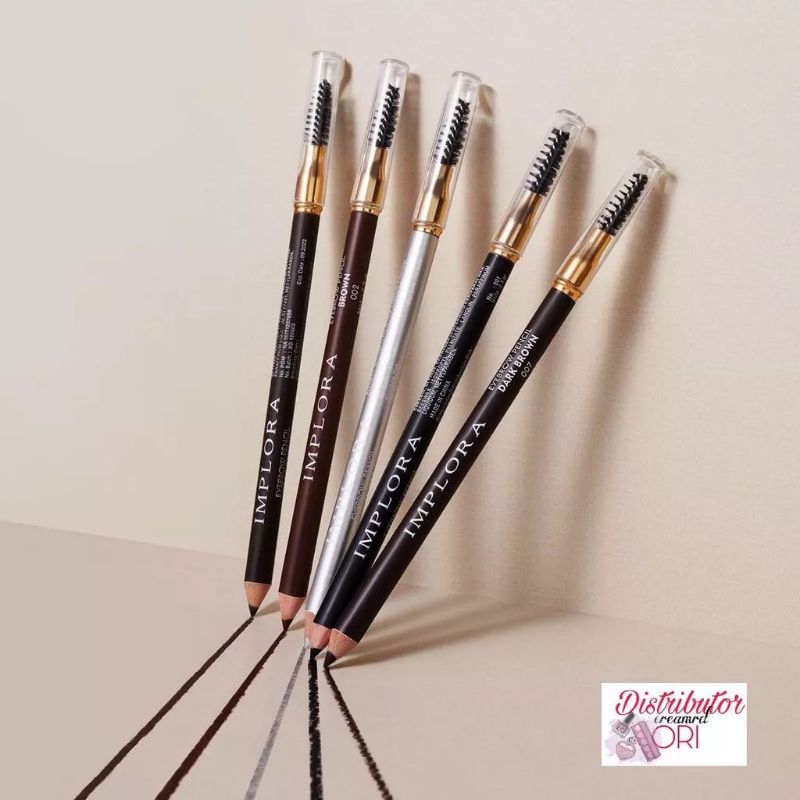 IMPLORA Pensil Alis Ecer - Black Brown Grey Brown