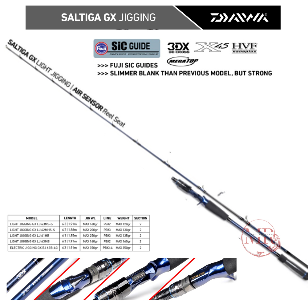 Joran Daiwa Saltiga GX LJ 2023 | Laut | Spinning | Overhead | Jigging | Kuat | Fuji SIC