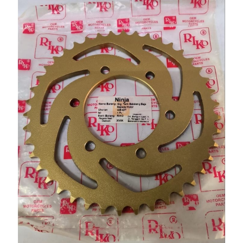 Sprocket Gir Gear Blkg Belakang 428 42 kawasaki ninja R RR 150 428-42 indopart indo part NO SSS TK R