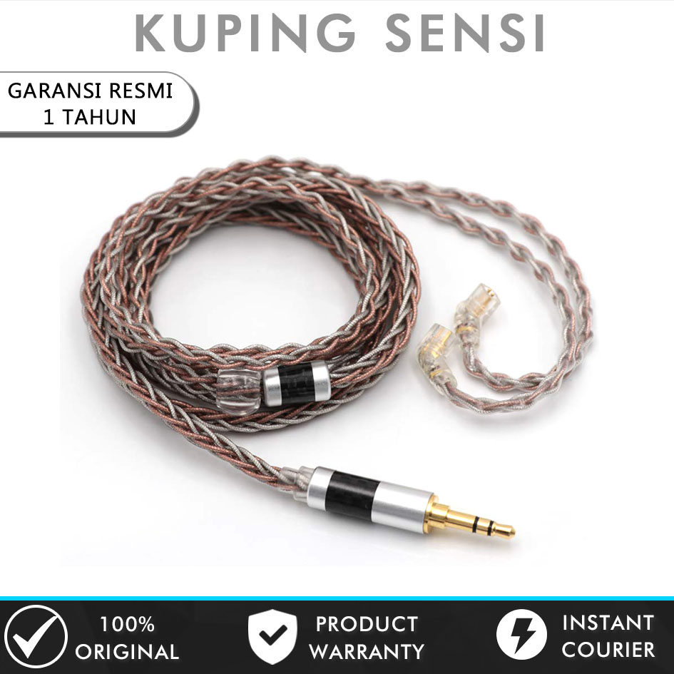 TRIPOWIN C8 8 Core Silver Copper Foil Earphone IEM Cable Mic / No Mic