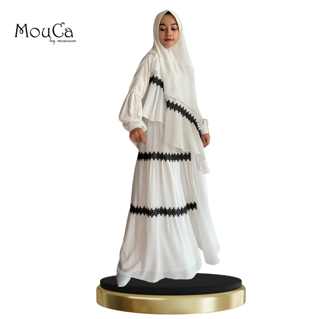 SET SYAR`I SSP 100319 PREMIUM BAHAN CERUTY / SET HIJAB / SET PUTIH MEWAH / SET HAJI UMROH
