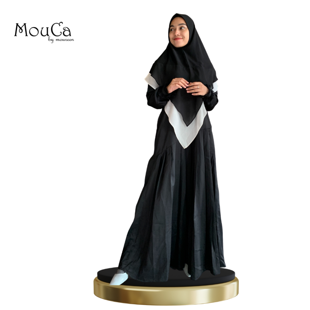 SET SYAR`I SSP 100719 PREMIUM BAHAN KATUN / SET HIJAB CERUTY / SET POLOS HITAM / SET SIMPLE