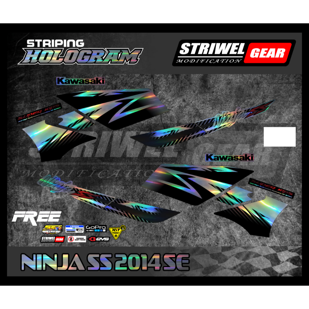 Ninja SS Stiker List Striping Full Hologram Kawasaki Ninja SS 2014 SE