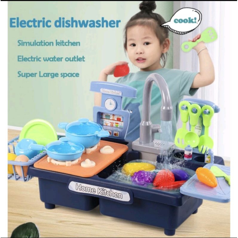 Mainan anak Kitchen diswasher / mainan anak cuci piring / mainan wastafel cuci piring