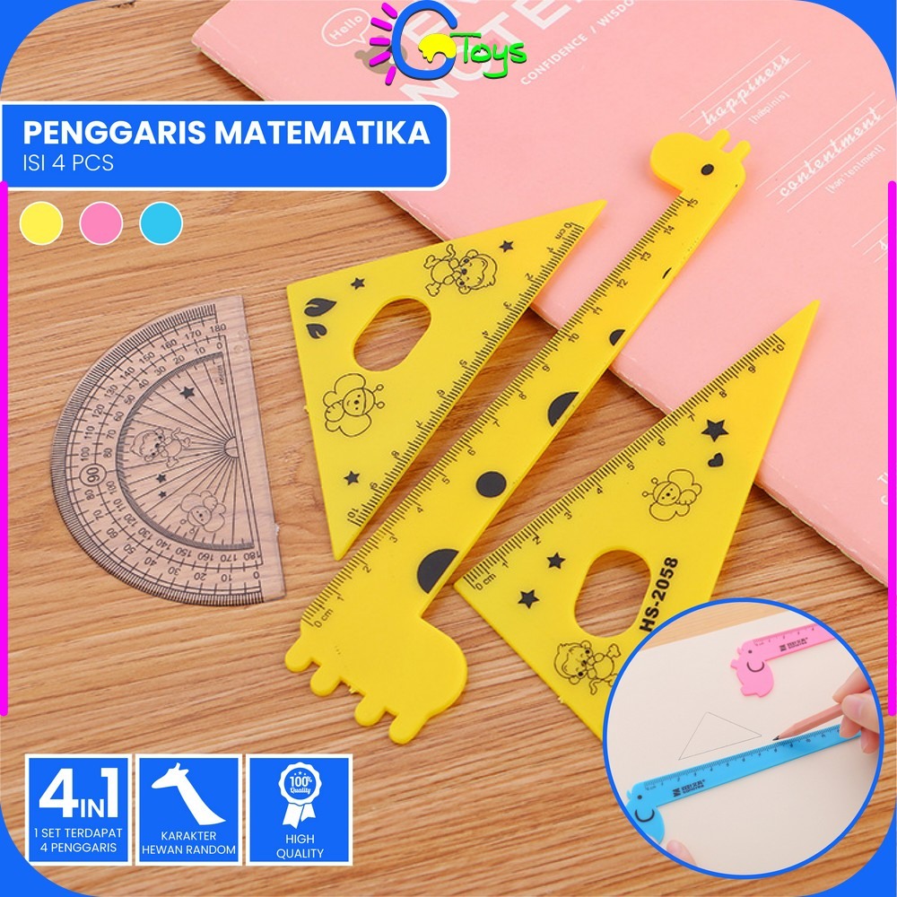 

CR-A66 Penggaris Plastik 15cm Set Isi 4 Alat Tulis Sekolah Kantor Karakter Motif Jerapah / Penggaris Matematika Pengaris Garisan Penggaris Set / Ruler Set