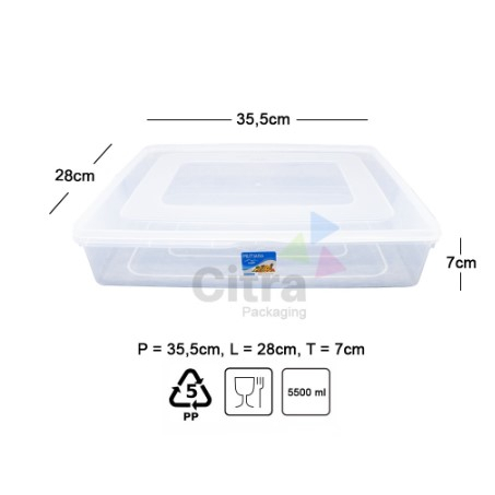 kontainer kotak donat plastik ukuran besar 7000 ml sunrise