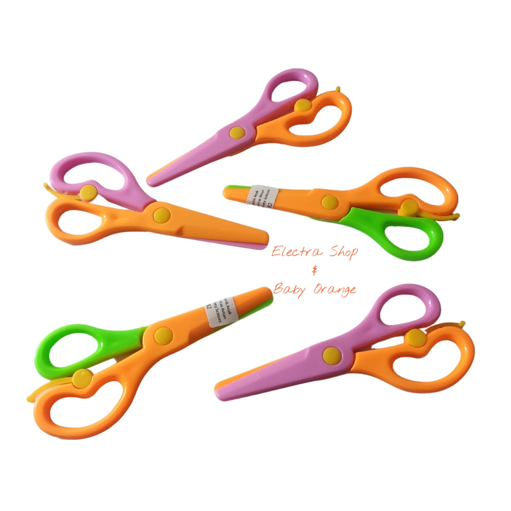 

Gunting Plastik Anak Aman Pemotong Kertas Plastik Kids Safety Scissors