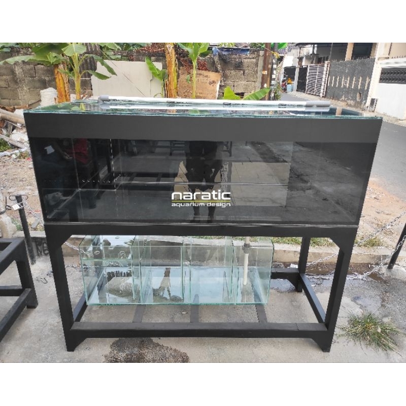 Aquarium 150x60x60 10mm & rak holo 4x6 fullset