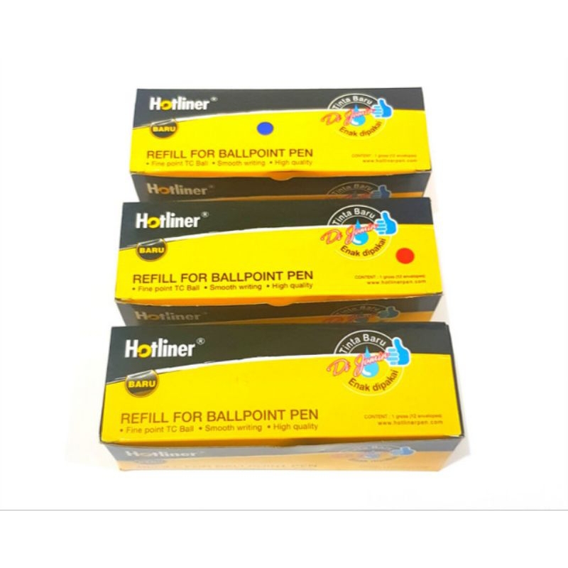 

Refill Ballpoint Hotliner 1lusin / Warna Hitam Merah Biru