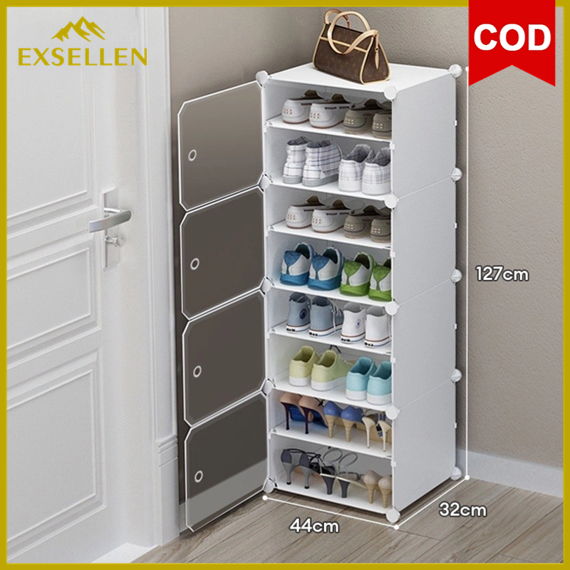 Rak Sepatu Tertutup Anti Debu 8 Layer Tebal Plastik Kotak Sepatu Portable Rak Sepatu Sandal