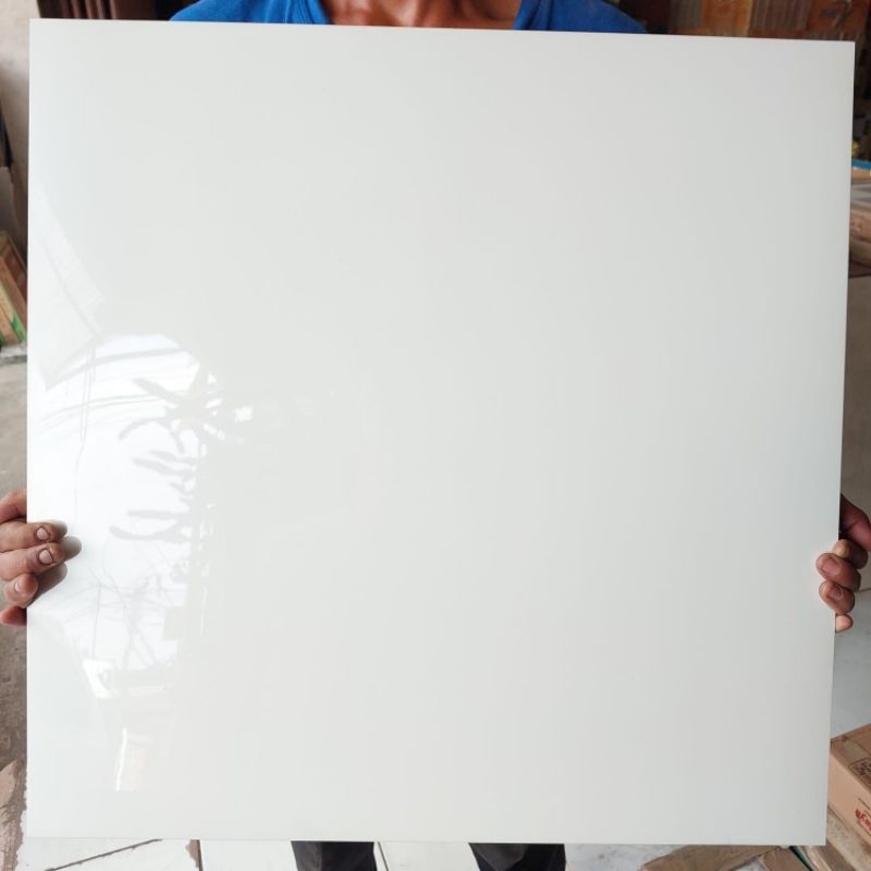 GRANIT 60x60 POLOS GLOSSY KILAP PUTIH WHITE