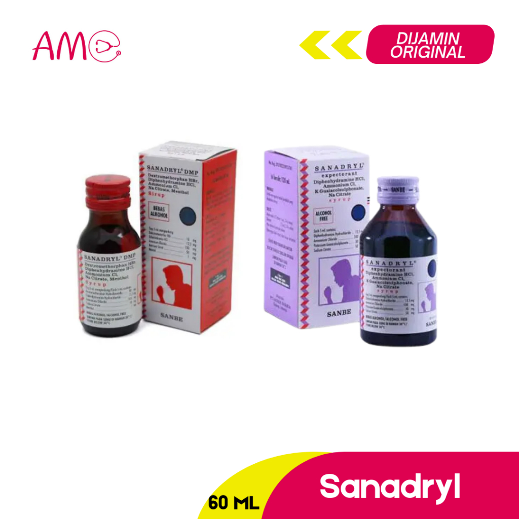 Sanadryl Obat Batuk 60ml Batuk Berdahak dan tidak berdahak