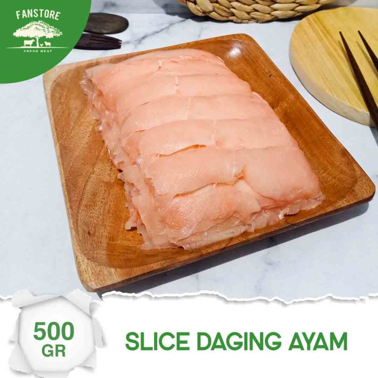 

Slice Dada Ayam Slice Chicken Fillet / Ayam Bagian Dada Boneless 500 gr