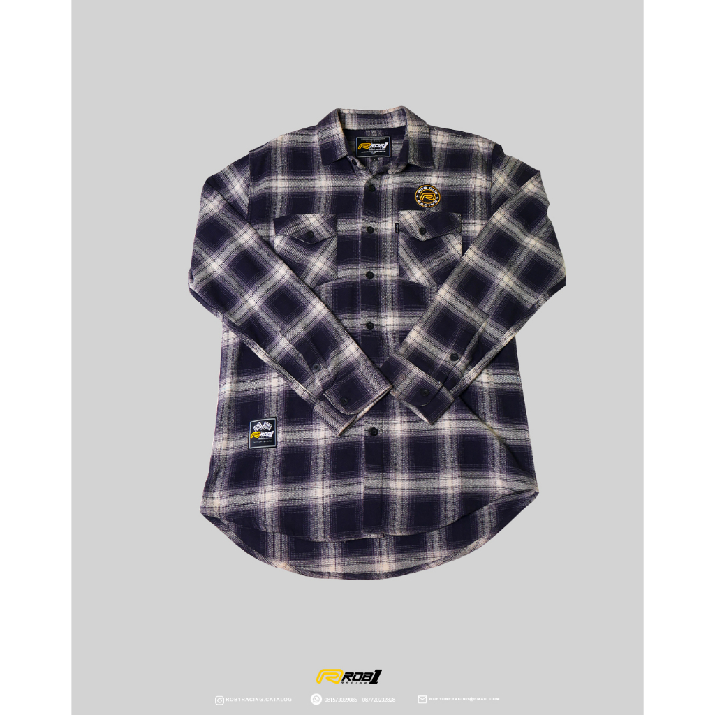 Kameja Flannel ROB1 Racing Black Path