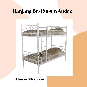 Ranjang Susun Tingkat Besi Andez Putih 90 x 200 divan besi jogja