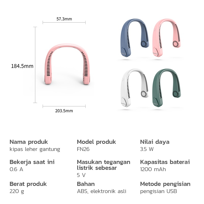 KADONIO Kipas Portable Gantung Leher