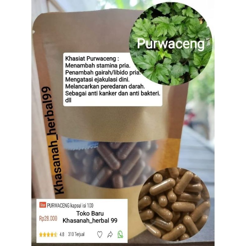 Purwaceng/purwoceng isi 100 kapsul untuk stamina