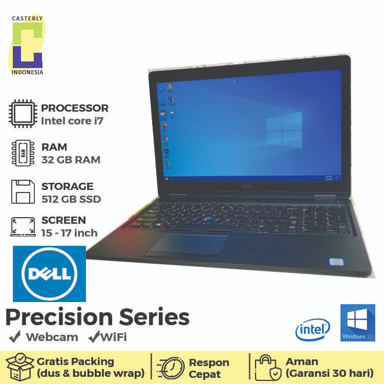 Laptop dell Precision 3530 core i7 gen 8 ddr4 32 gb ssd 512 nvidia