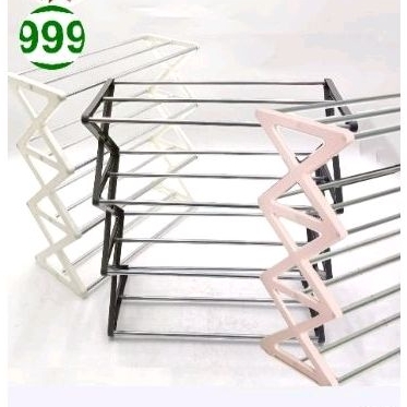 RAK SEPATU SANDAL SUSUN 4 RAK ZIGZAG RAK SEPATU LIPAT SUSUN 4