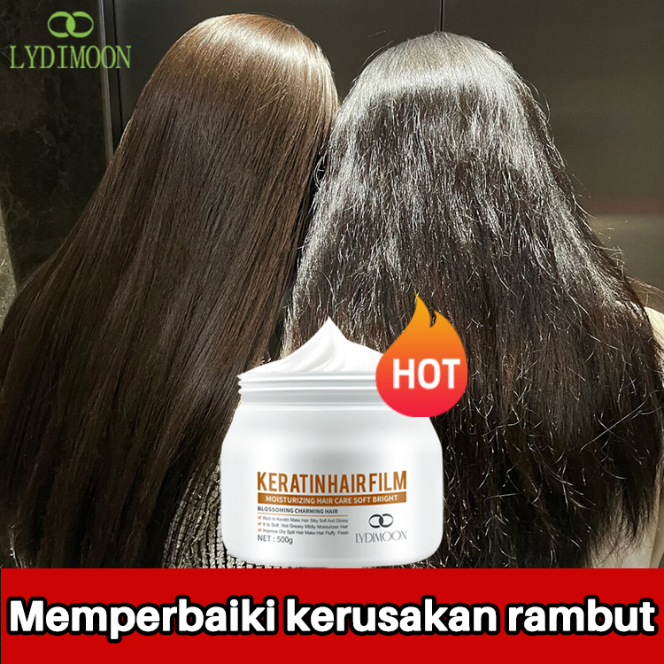LYDIMOON Perawatan Rambut Masker Rambut Keratin 500ml Memperbaiki Rambut Rusak Anti Frizz Smoothing