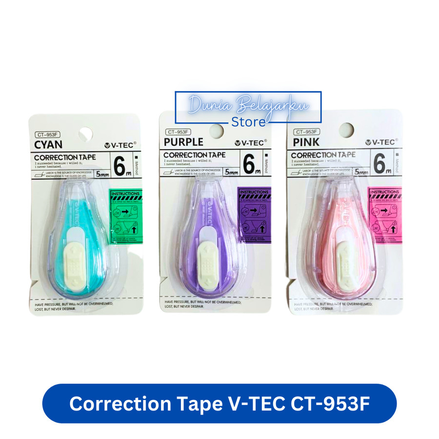 

Correction Tape Cortape Pita Koreksi V-TEC CT-953F Tip Ex Kertas Roll