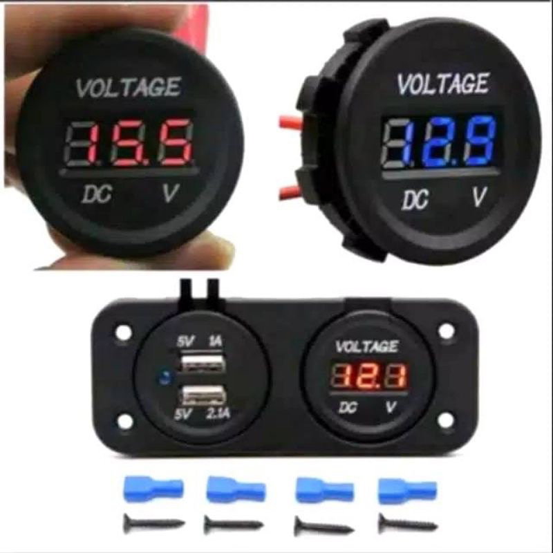 VOLT MOTOR AKI TANAM VOLTMETER UNIVERSAL TANAM VOLTMETER+USB