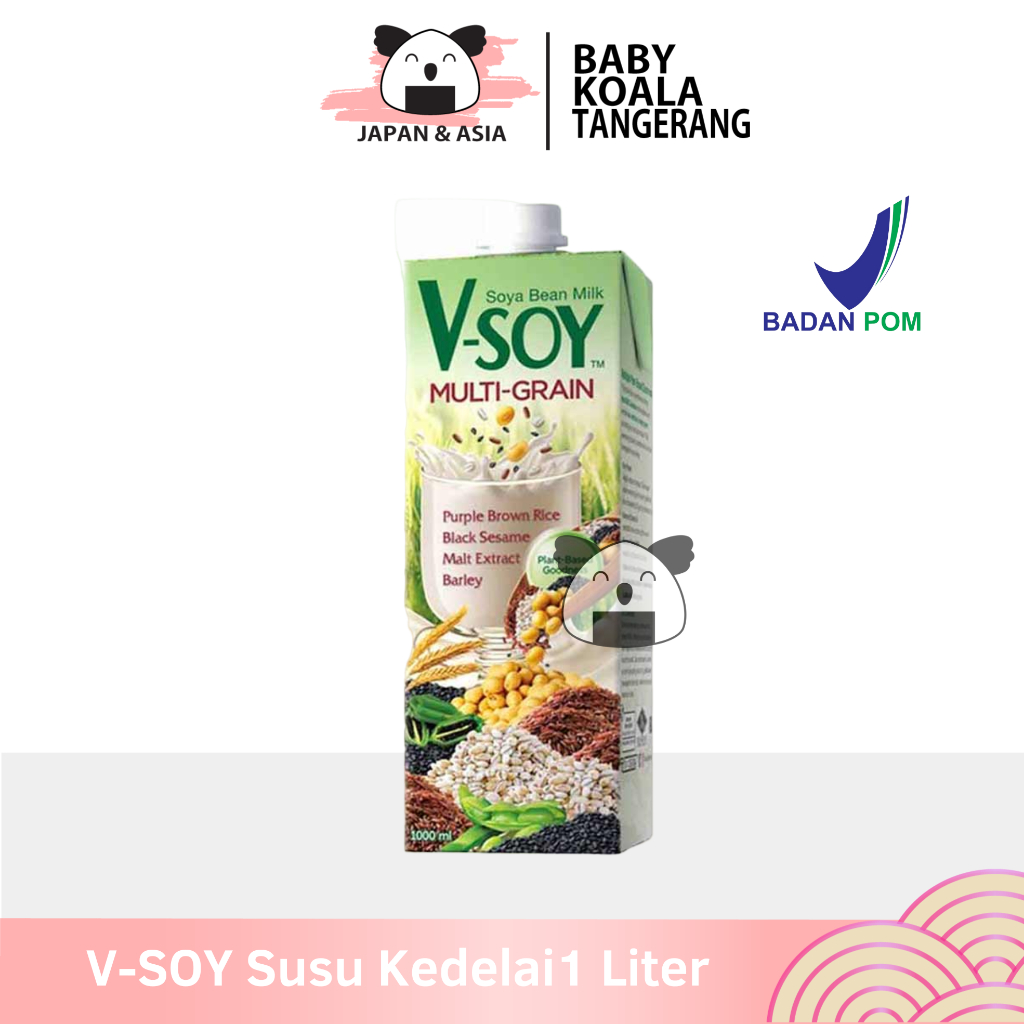 

V-SOY Milk UHT Susu Kedelai Multi Grain 1L Halal | Soya Bean-