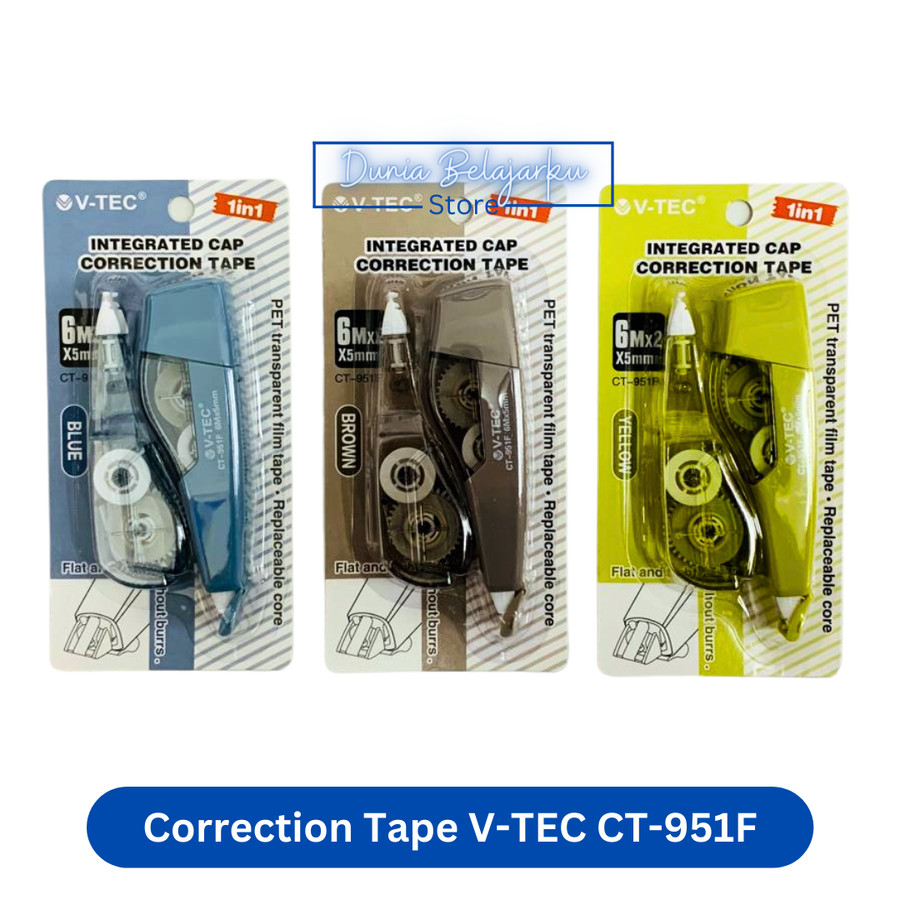 

Correction Tape Pita Koreksi V-TEC CT-951F [Isi 2] Tip Ex Kertas Roll