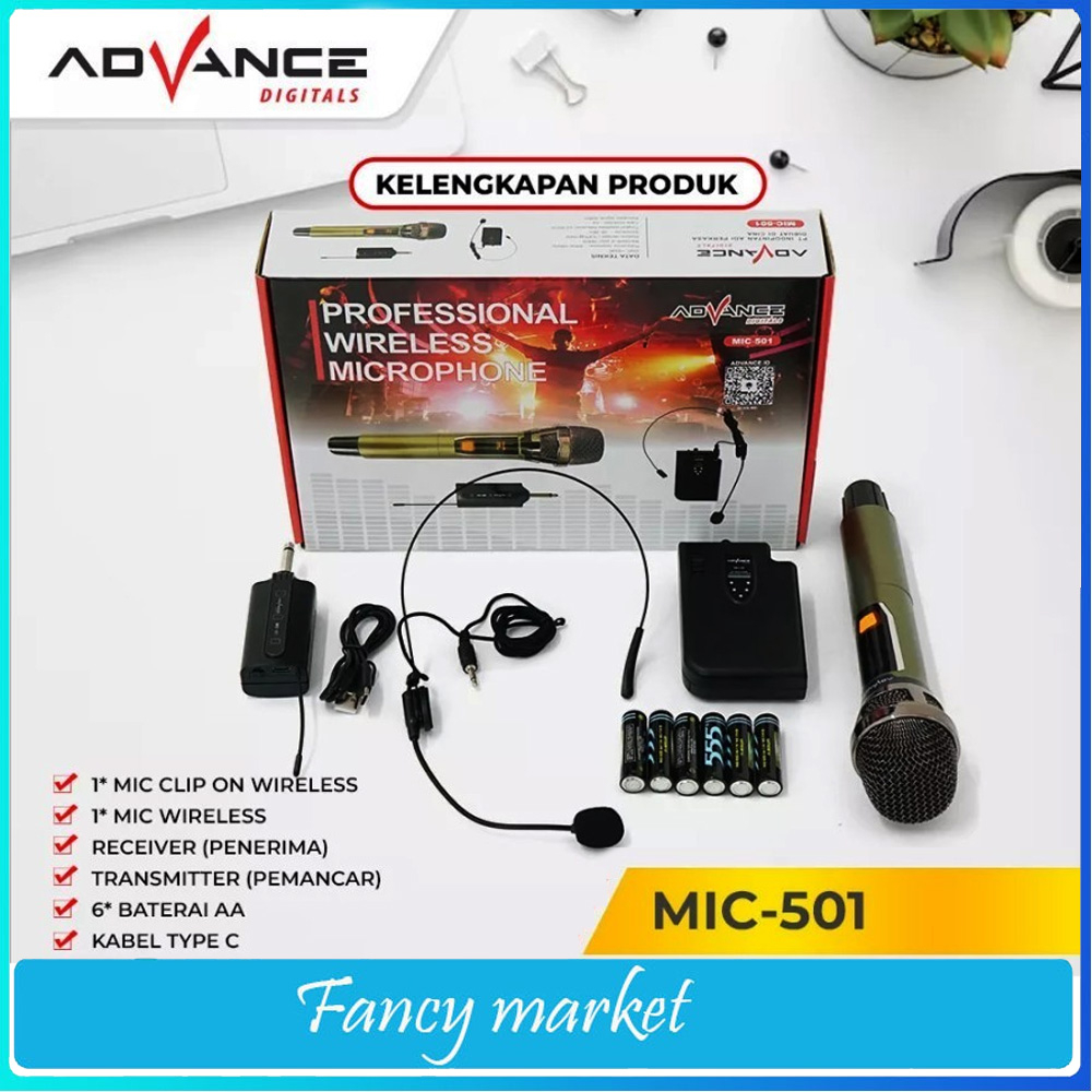 ADVANCE MIC HEADSET CLIP ON + WERLES GENGGAM ADVANCE MIC 501
