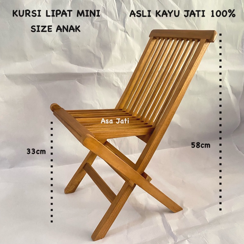 Kursi Lipat Mini Anak Kursi Lipat Kayu Jati Premium Quality