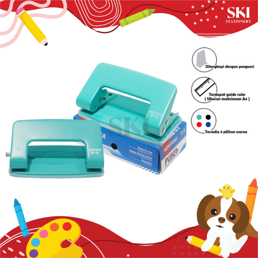 Pelubang Kertas / Alat Plong Kertas / Hole Puncher Montana ukuran KECIL (HP-30)
