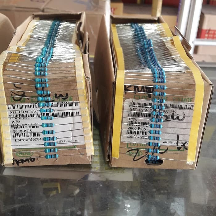 PAKET RESISTOR SETENGAH WATT 1% METAL FILM SEMUA NILAI