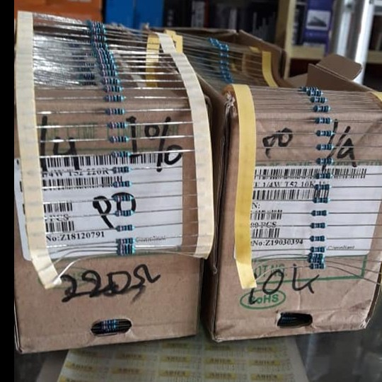 PAKET RESISTOR SEPEREMPAT WATT 1% METAL FILM SEMUA NILAI