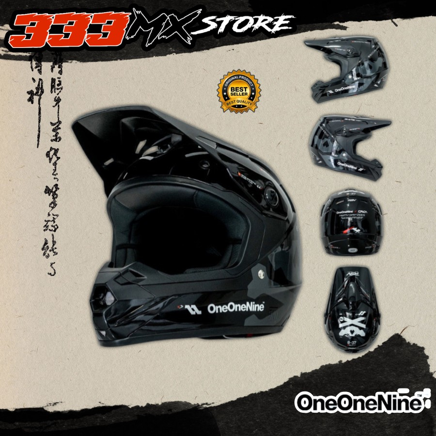 HELM ONEONENINE X ORCA TH9 REAPERS MARK II BLACK GLOSS HELMET ORIGINAL