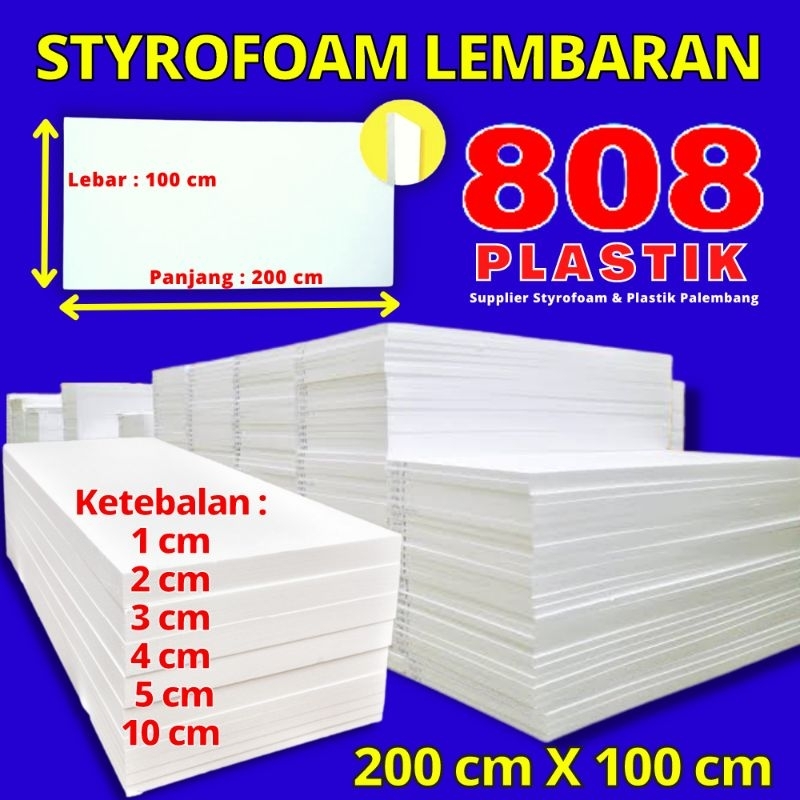 Styrofoam EPS Lembaran 200 X 100 CM Sterofoam Papan Sterofom Lembar