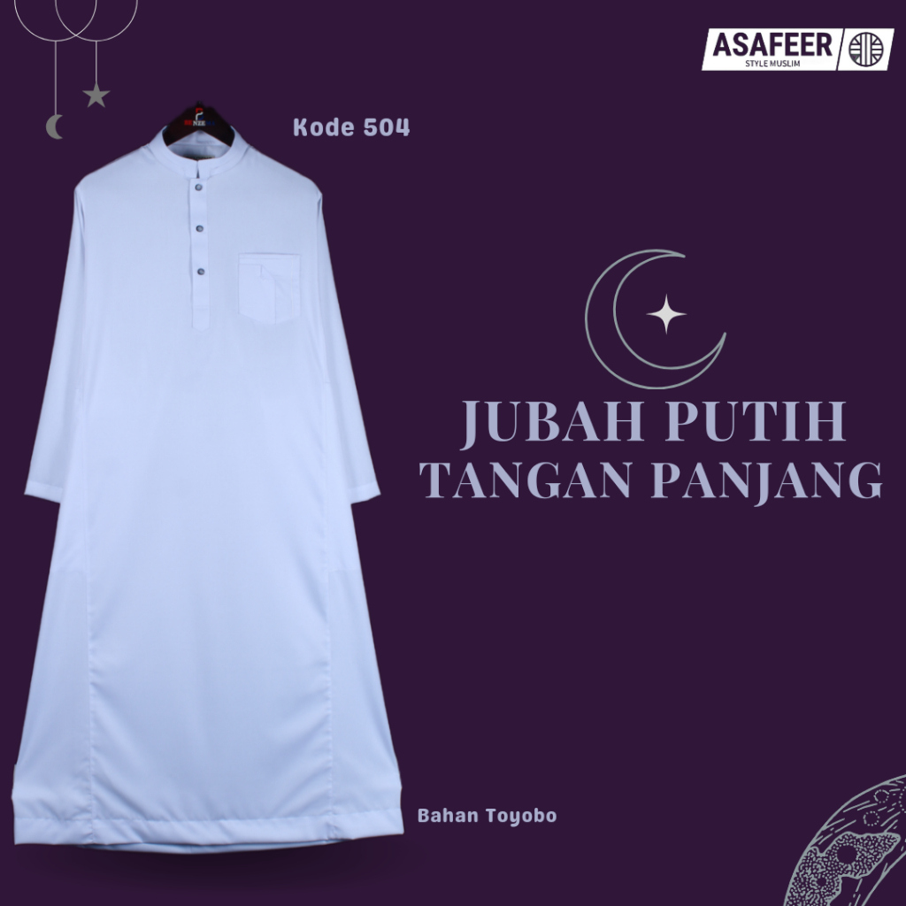 504 Jubah Gamis Pria Putih / Gamis Pria Terbaru / Jubah Benzema Muslim Ori / Gamis Benzema