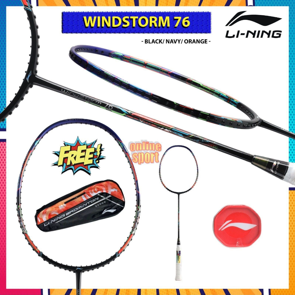 LINING Windstorm Windstrom 76 / Li-Ning WS 76 Raket Badminton - Original