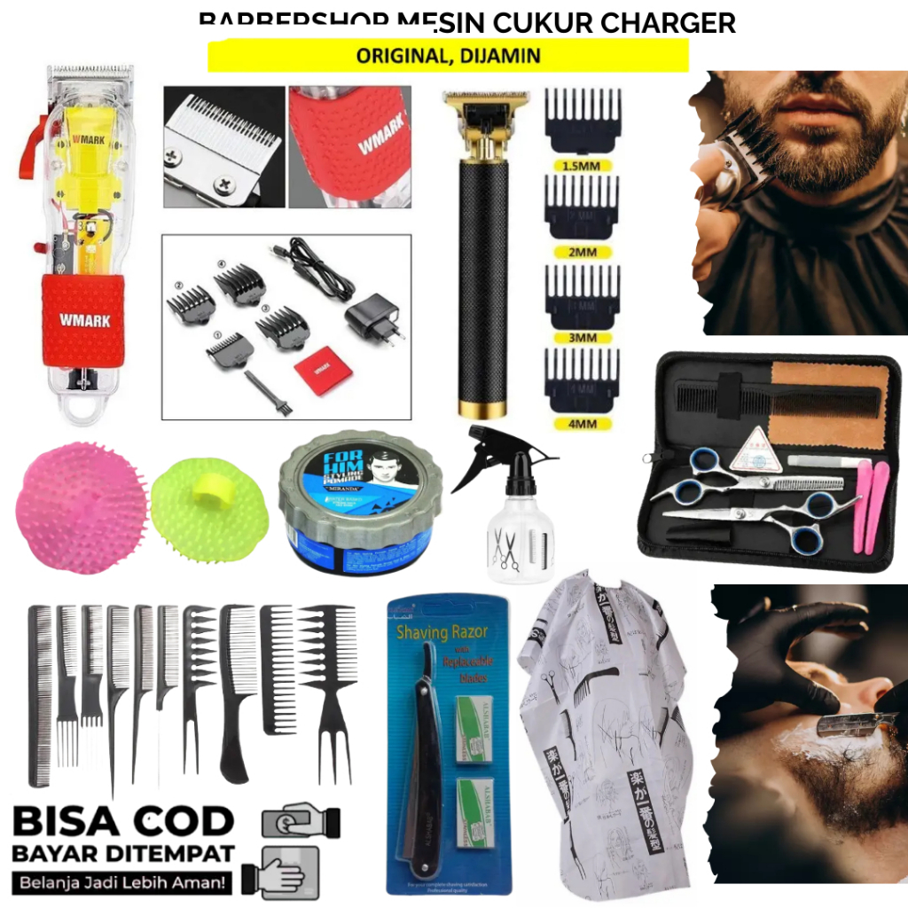 cod alat cukur rambut alat pangkas rambut lengkap PAKET HEMAT ALAT CUKUR RAMBUT CLIPPER TRIMMER SET 