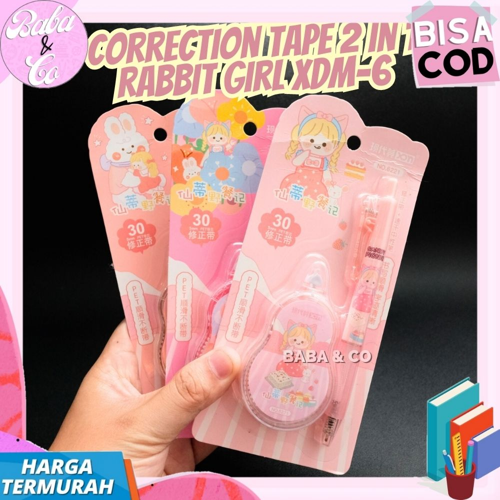 

PAKET ALAT TULIS MURAH CORRECTION TAPE 2 IN 1 RABBIT GIRL XDM-6221 COD PAKET PULPEN CORRECTION TAPE TIP EX RABBIT GIRL XDM 6221