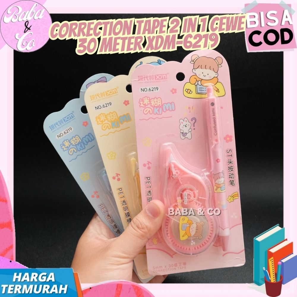 

PAKET CORRECTION TAPE 2 IN 1 CUTE GIRL XDM-6219 PULPEN LUCU UNIK COD AALT TULIS SEKOLAH PAKET ALAT TULIS GROSIR PULPEN CORRECTION TAPE XDM 6219