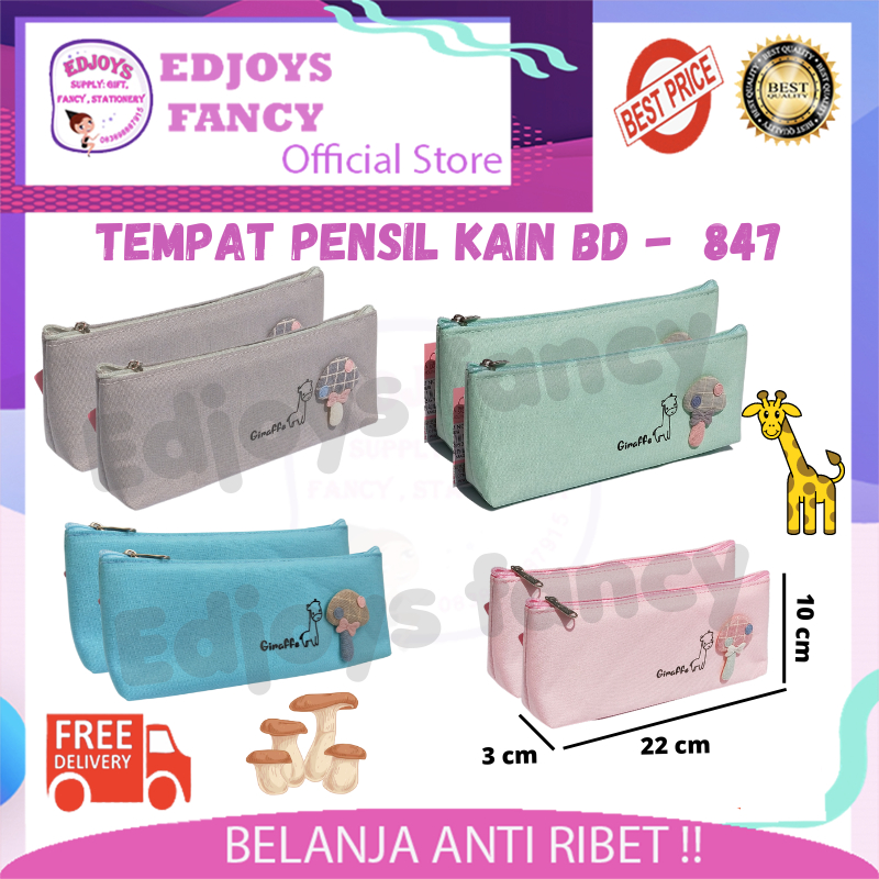 

Xiaolingjing tempat pensil kotak pencil dompet case kain murah desain aesthetic korean style model simple color elegant unik menarik animal giraffe 847