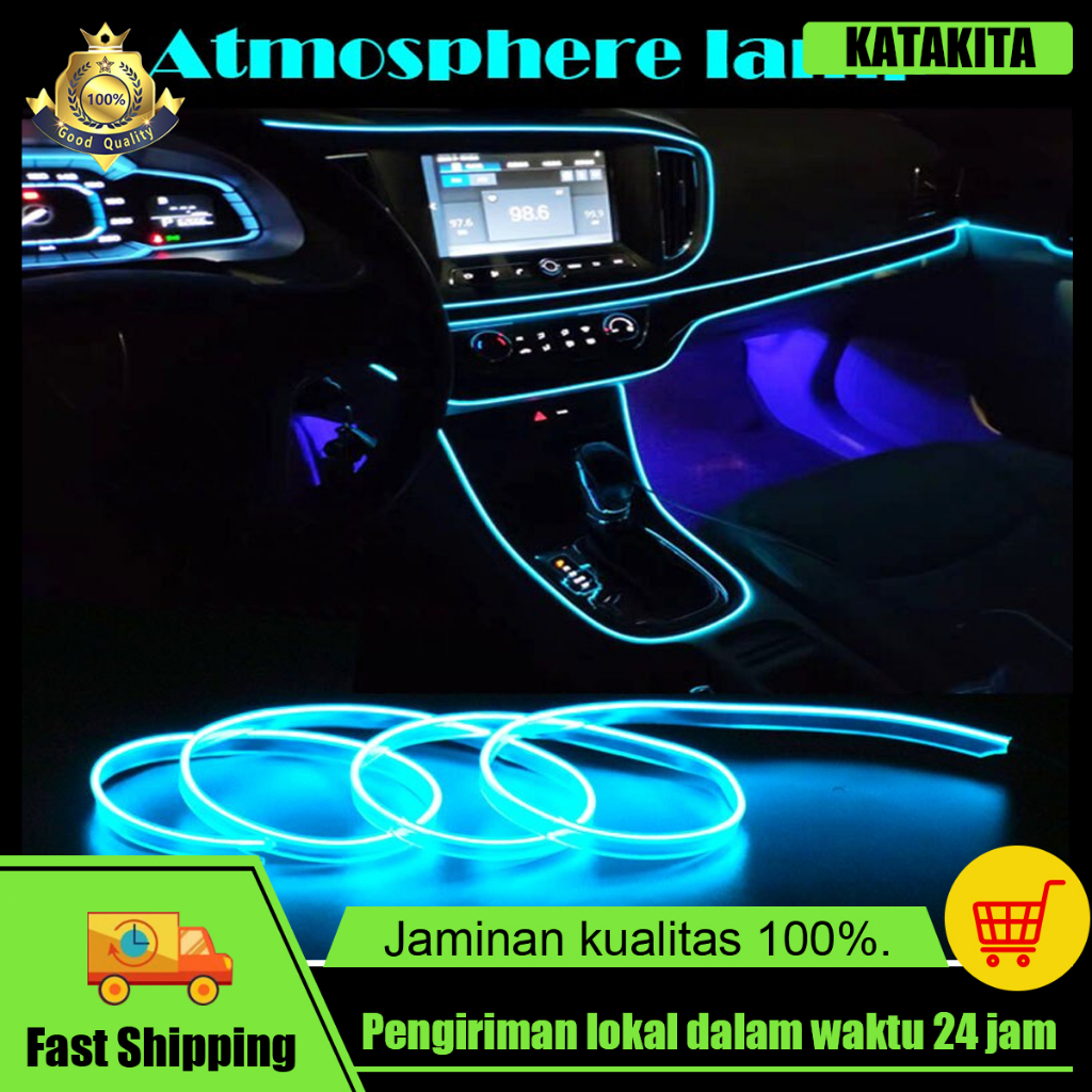 5m interior mobil lampu hias LED, strip lampu neon, strip lampu bercahaya mobil, strip lampu suasana