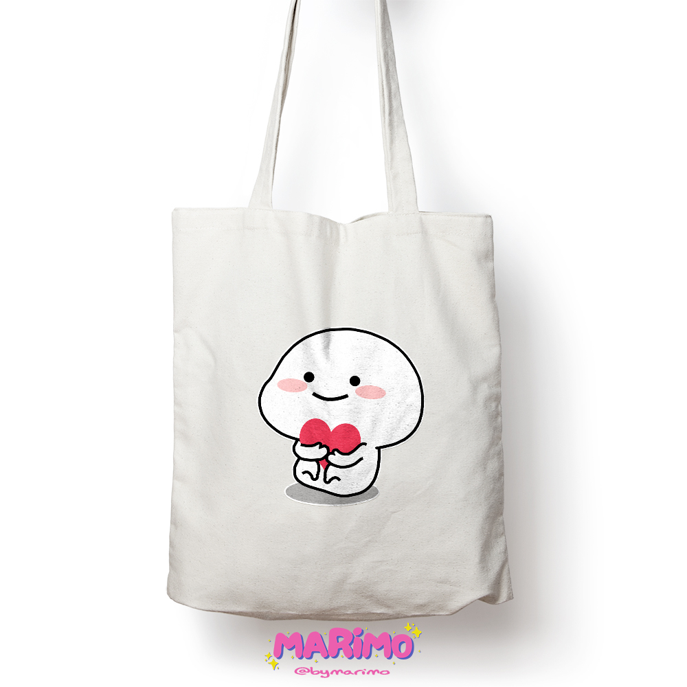 Marimo Pentol Quby Bucin Tote Bag Kanvas Penutup Resleting