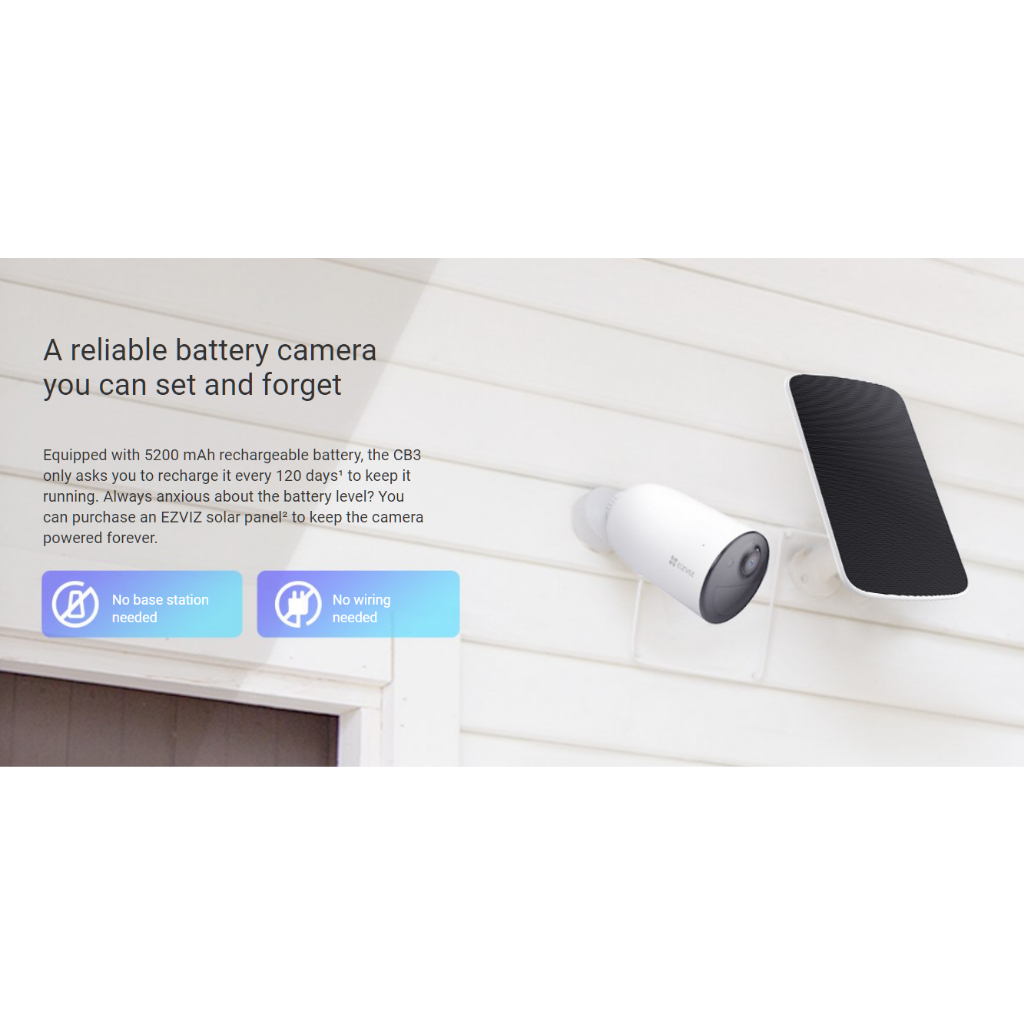 Ezviz CB3 2MP Outdoor Smart CCTV IP Camera+Solar Panel Charging CS-CMT