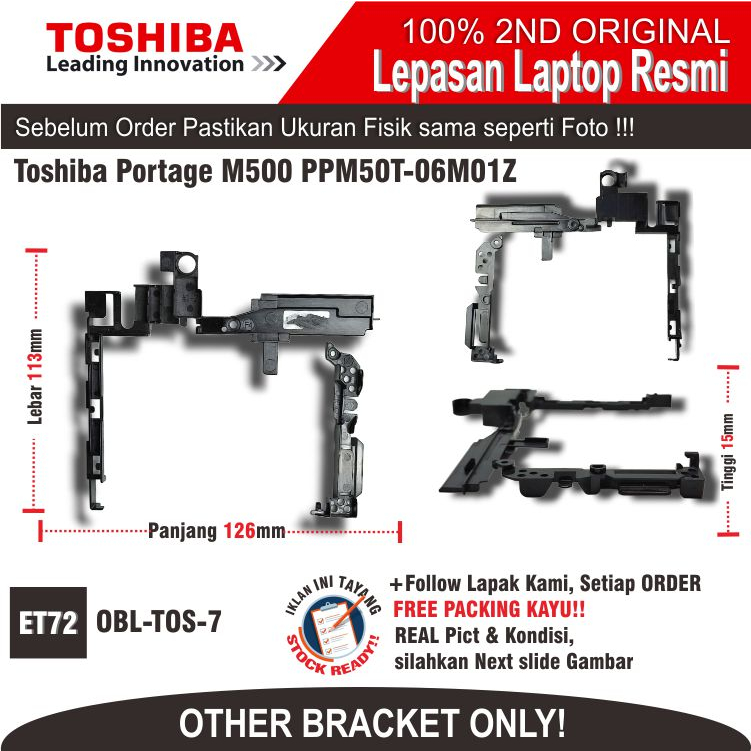 ET72  BKL-TOS-2 Internal Bracket Kabel Management Tempat Kabel Optical Drive Bezel Mounting Toshiba 