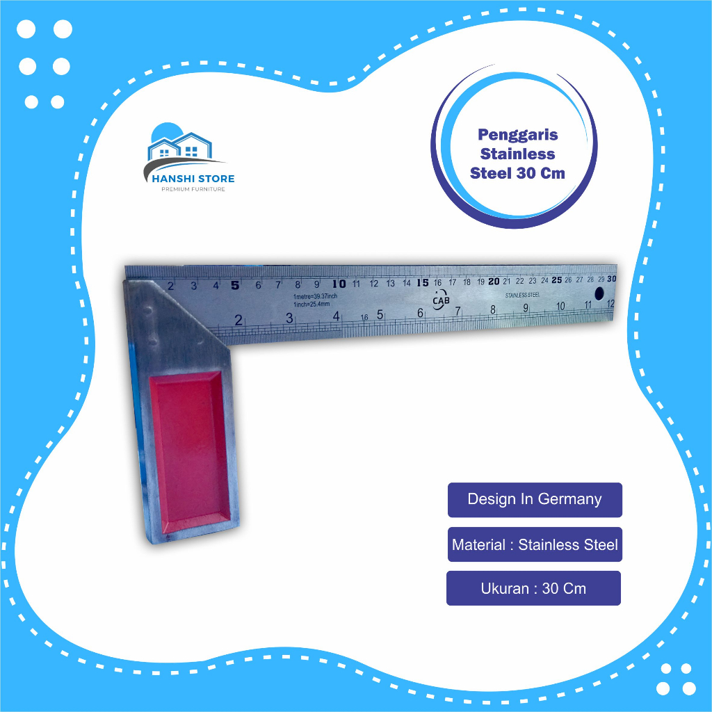 

Penggaris Siku Tukang / Penggaris Try Square 30cm Merk CAB