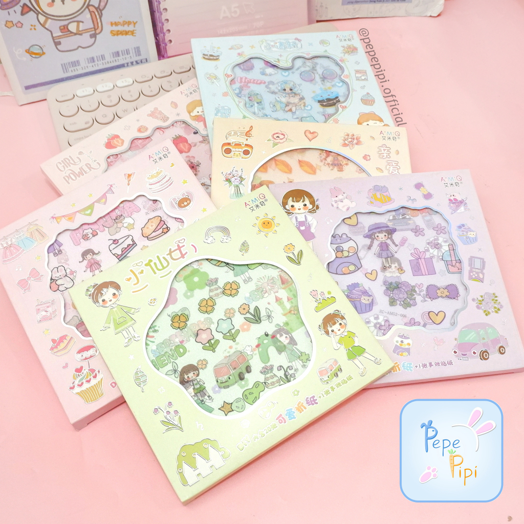 

Kertas Lipat Origami Aimiq Sticker 15 x 15 ZC-AM52 Washi Paper Motif dan Polos Washipaper Kertas Warna