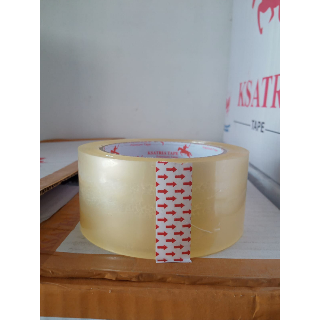 

Lakban bening Ksatria 48 mm x 90 yard lengket kuat 45 micron