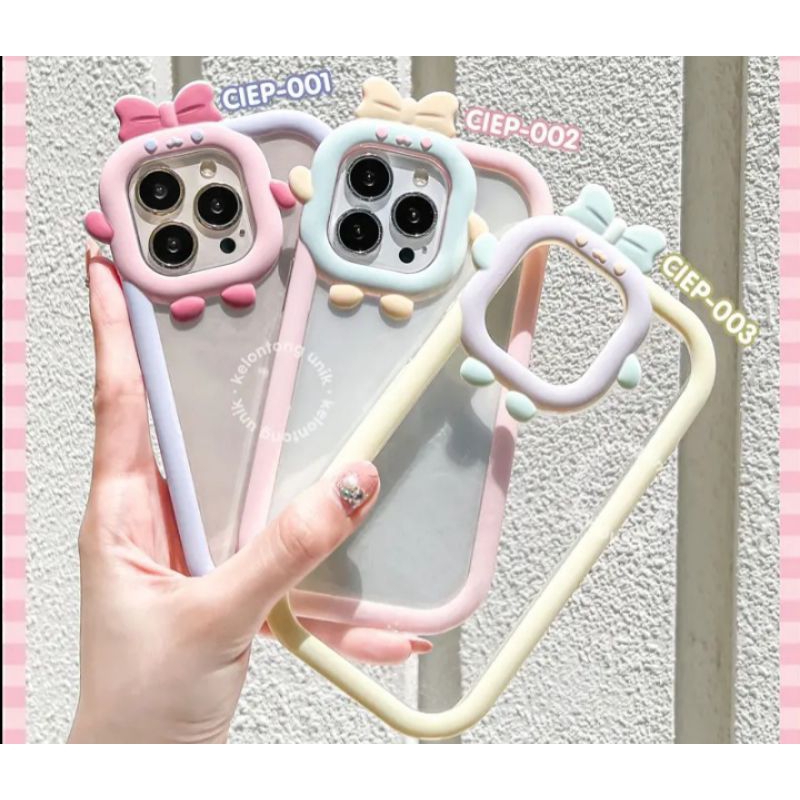 3D CUTE LITTLE MONSTER WITH BOW 2 in 1 CASE - CASING FOR IPHONE