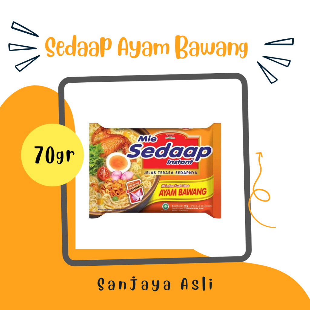 

MIE SEDAAP AYAM BAWANG 70GR/ MIE KUAH INSTAN/GROSIR SEMBAKO MURAH